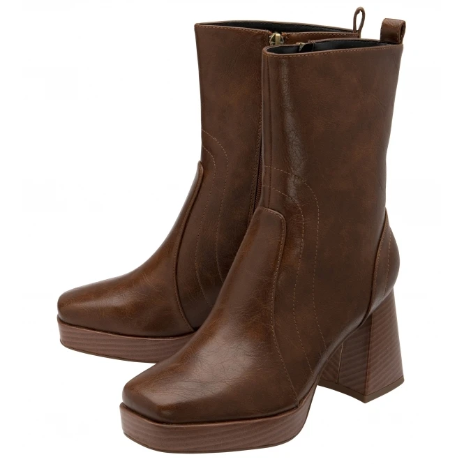 Tan Kilrush Heeled Mid-Calf Boots | Ravel 2 Tan Kilrush Heeled Mid-Calf Boots | Ravel - Image 2