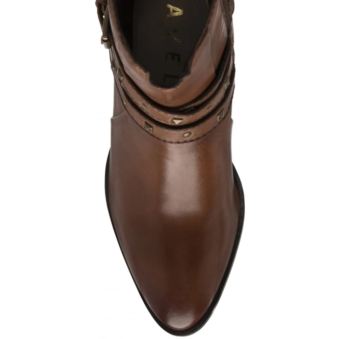 Tan Leather Delvin Heeled Ankle Boots | Ravel 4 Tan Leather Delvin Heeled Ankle Boots | Ravel - Image 4