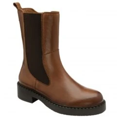 Tan Leather Garvie Zip-Up Mid-Calf Boots | Ravel