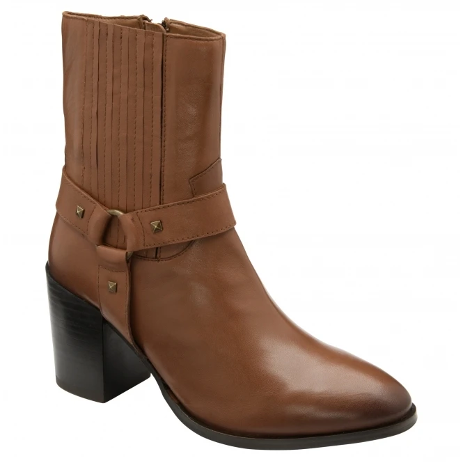Tan Leather Ohey Zip-Up Mid-Calf Boots | Ravel 1 Tan Leather Ohey Zip-Up Mid-Calf Boots | Ravel