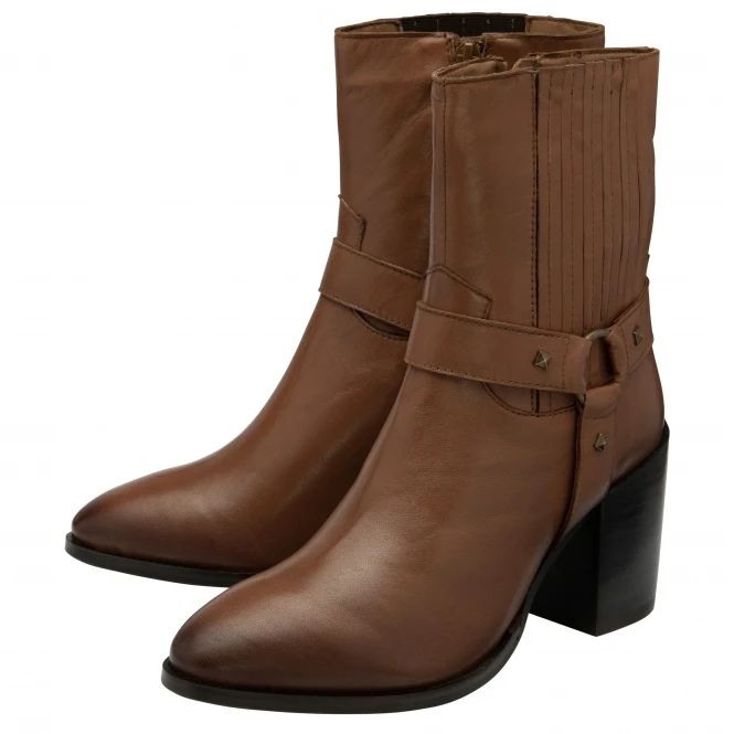 Tan Leather Ohey Zip-Up Mid-Calf Boots | Ravel 2 Tan Leather Ohey Zip-Up Mid-Calf Boots | Ravel - Image 2