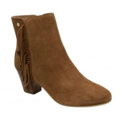 Tan Suede Laxey Heeled Ankle Boots | Ravel