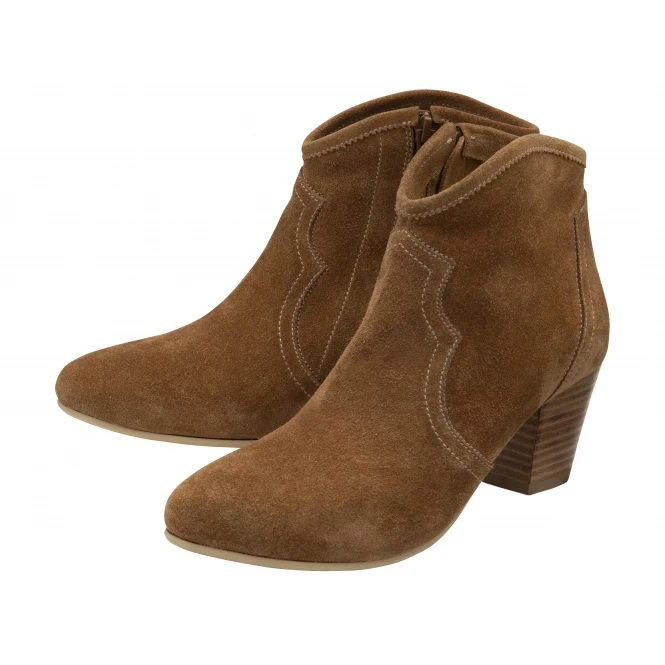 Tan Suede Teelin Heeled Ankle Boots | Ravel 2 Tan Suede Teelin Heeled Ankle Boots | Ravel - Image 2