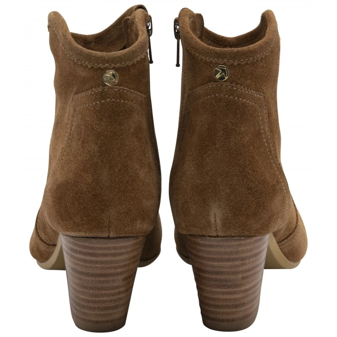 Tan Suede Teelin Heeled Ankle Boots | Ravel 3 Tan Suede Teelin Heeled Ankle Boots | Ravel - Image 3