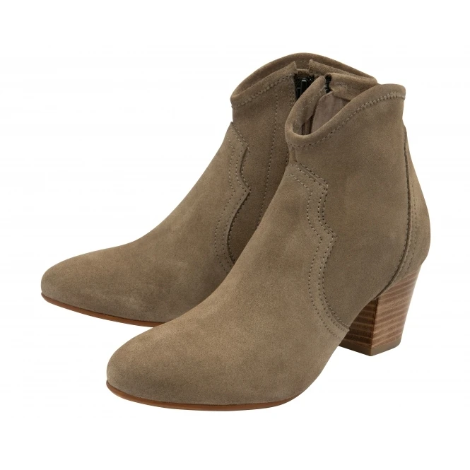 Taupe Suede Teelin Heeled Ankle Boots | Ravel 2 Taupe Suede Teelin Heeled Ankle Boots | Ravel - Image 2